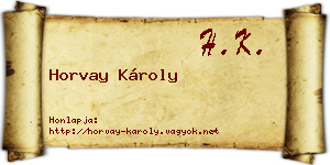 Horvay Károly névjegykártya